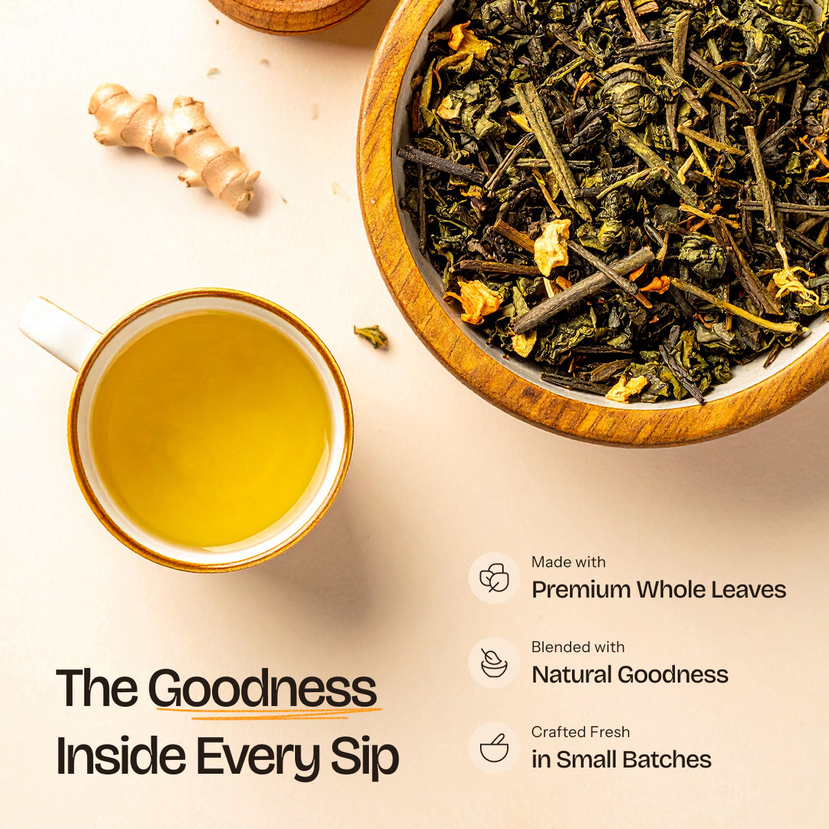 Ginger Green Tea – Spicy Invigorating Digestive Support Blend