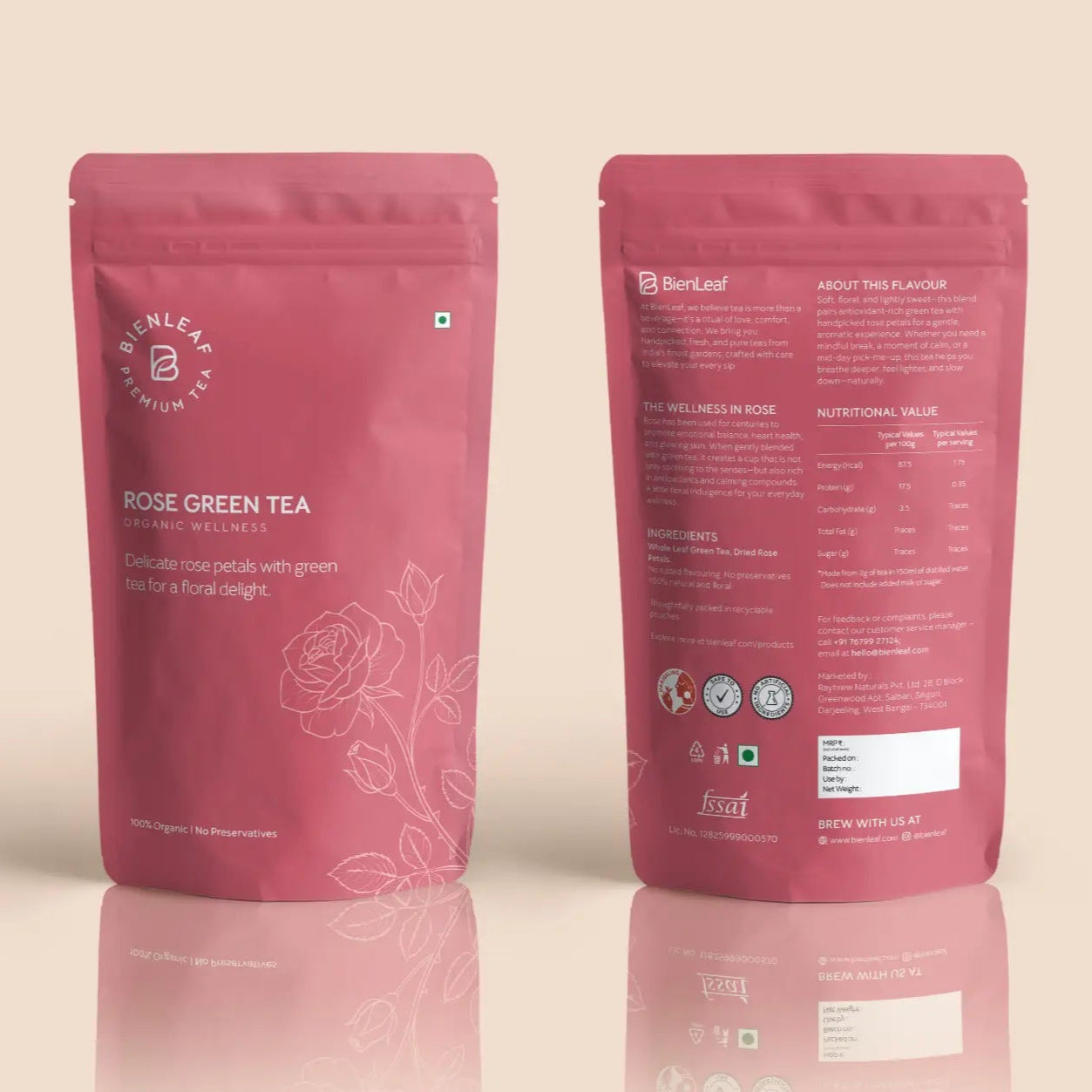 Rose Green Tea – Floral Aromatic Calming Wellness Blend